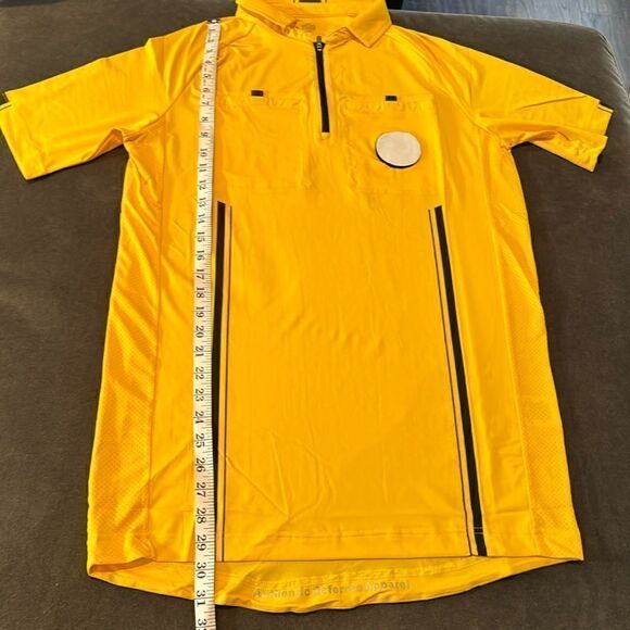 Admiral Mens Gold Authentic Referee Jersey Short Sleeve Front 1/2 Zip Size M NEW - Picture 8 of 14